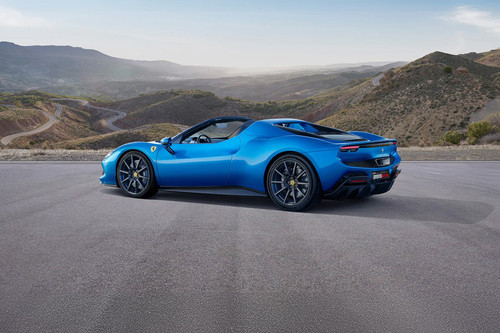 Rear Cross Side View of Ferrari 296 GTS