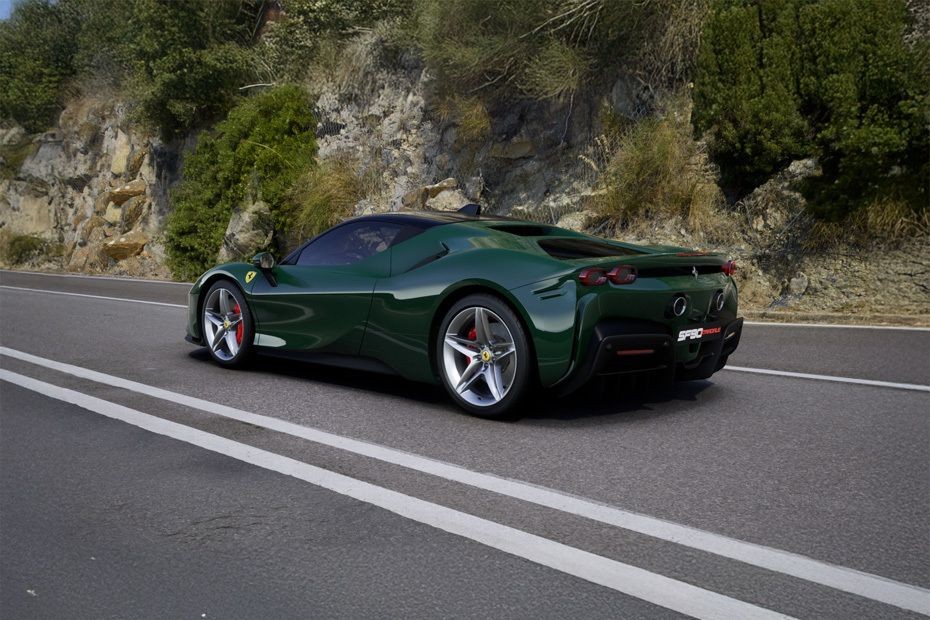 Rear Cross Side View of Ferrari SF90 Stradale in UAE
