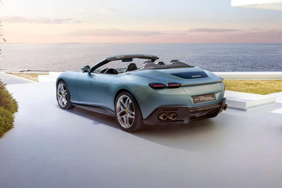 Rear Cross Side View of Ferrari Roma Spider in UAE