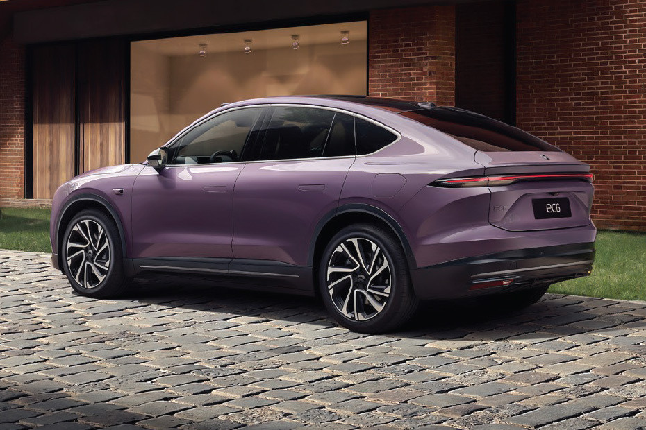 Rear Cross Side View of NIO EC6 in UAE