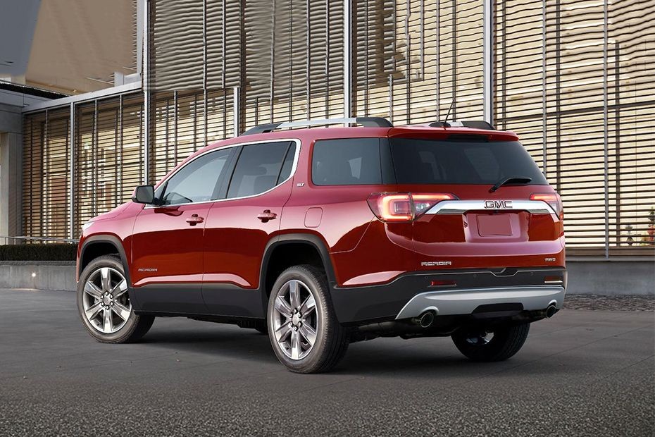 Rear Cross Side View of GMC Acadia Denali in UAE