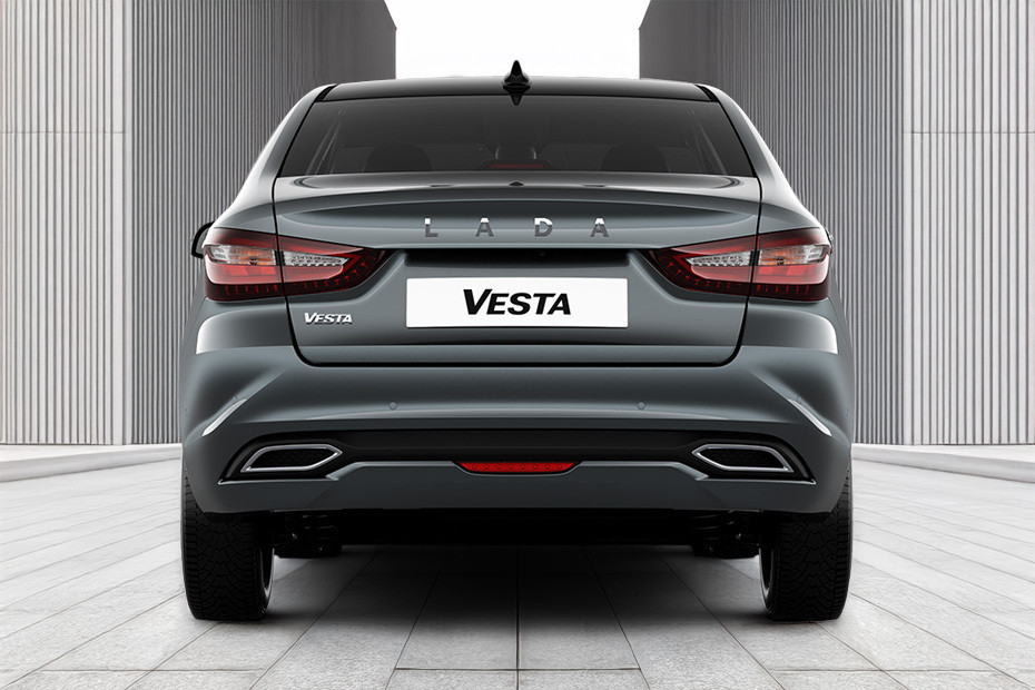 Full Rear View of Lada Vesta Sedan Full Rear View of Lada Vesta Sedan