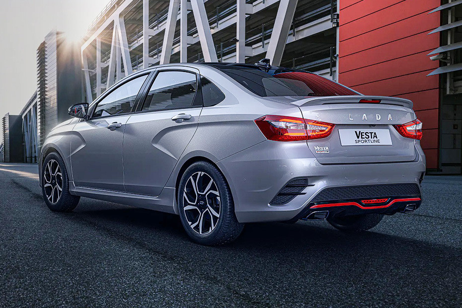 Rear Cross Side View of Lada Vesta Sportline Rear Cross Side View of Lada Vesta Sportline