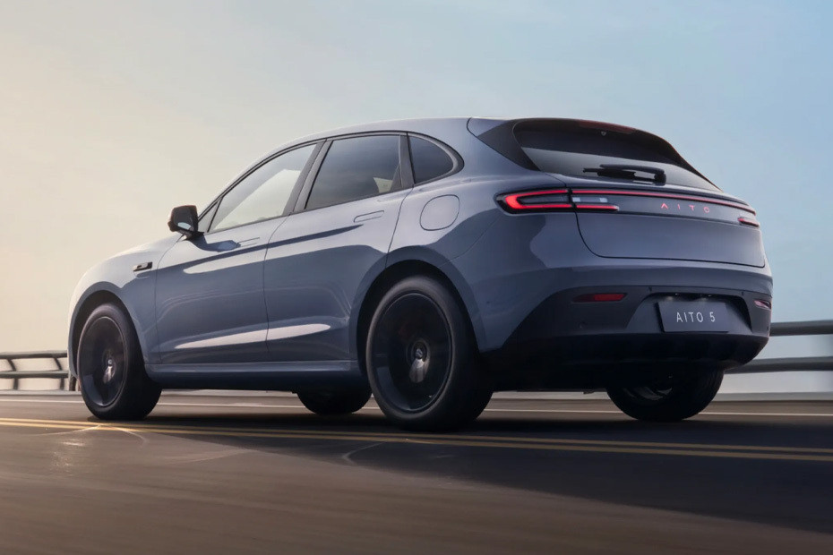 Rear Cross Side View of AITO 5 in UAE