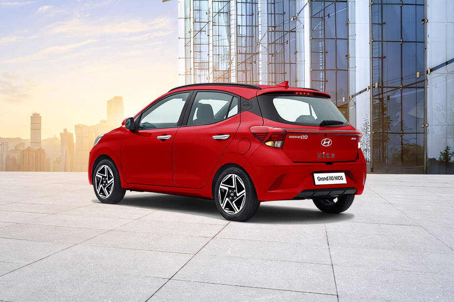 Rear Cross Side View of Hyundai Grand i10 Rear Cross Side View of Hyundai Grand i10