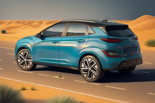 Rear Cross Side View of Hyundai Kona Electric