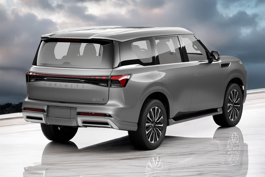 QX80 Rear angle view in UAE