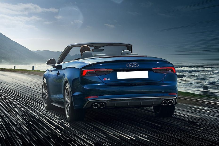 Rear Cross Side View of Audi S5 Convertible in UAE