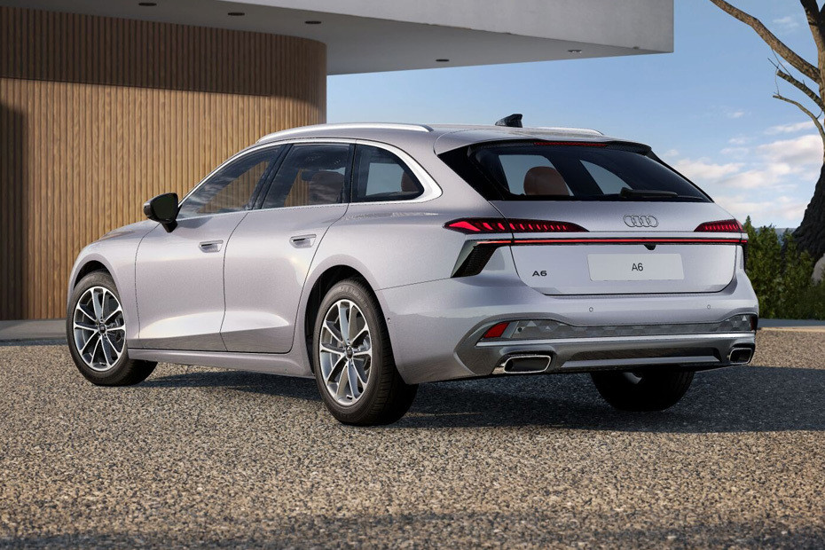 Rear Cross Side View of Audi A6 Avant in UAE