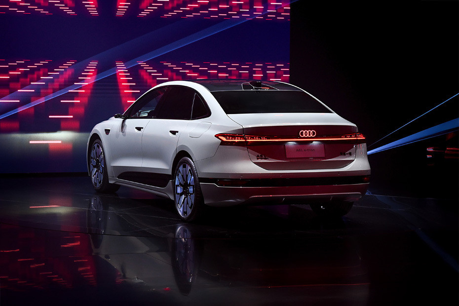 Rear Cross Side View of Audi A6L e-tron in UAE