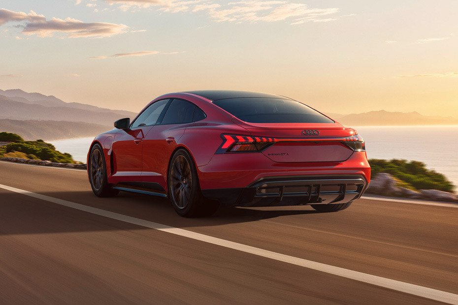 Rear Cross Side View of Audi E-tron GT in UAE