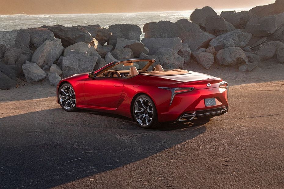 Rear Cross Side View of Lexus LC 500 Convertible in UAE