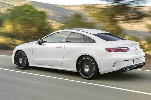 Rear Cross Side View of Mercedes-Benz E-Class Coupe