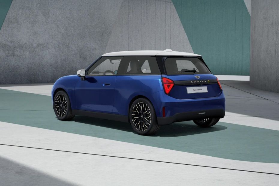 Rear Cross Side View of Mini Cooper Electric in UAE