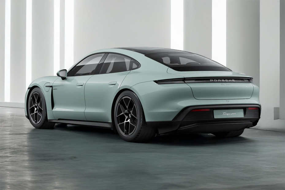 Rear Cross Side View of Porsche Taycan in UAE