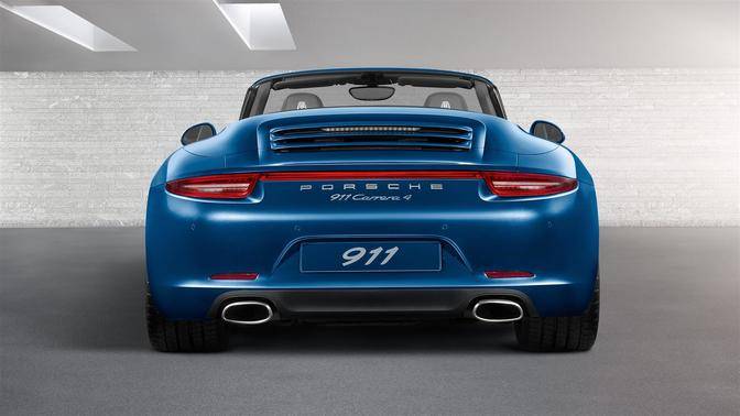 Full Rear View of Porsche 911 Carrera 4 Cabriolet Full Rear View of Porsche 911 Carrera 4 Cabriolet