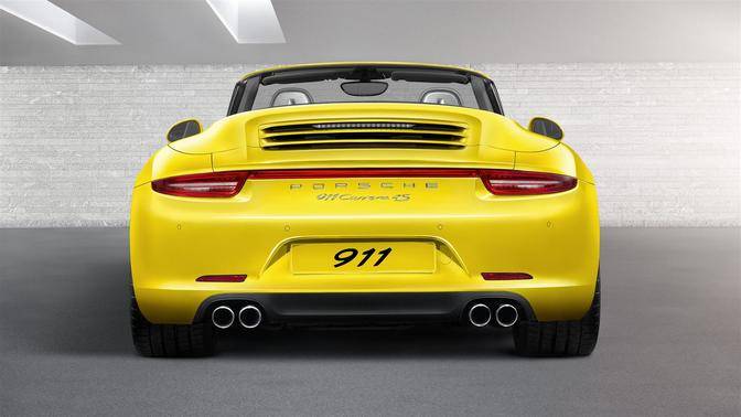 Full Rear View of Porsche 911 Carrera 4S Cabriolet Full Rear View of Porsche 911 Carrera 4S Cabriolet