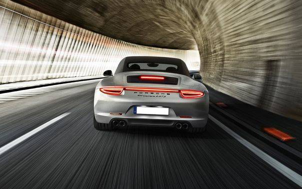 Full Rear View of Porsche 911 Carrera 4 GTS Cabriolet Full Rear View of Porsche 911 Carrera 4 GTS Cabriolet
