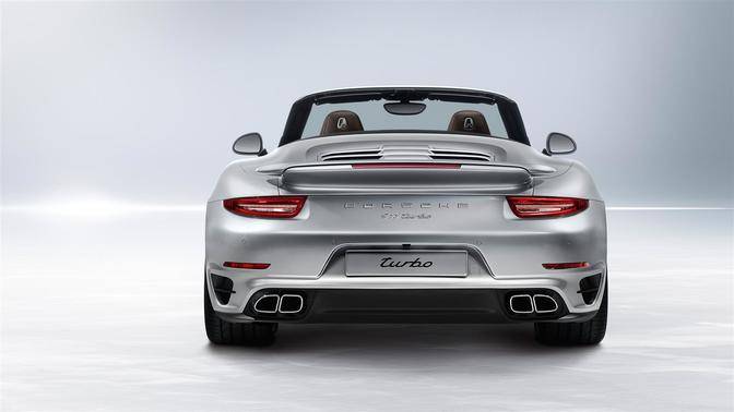 Full Rear View of Porsche 911 Turbo Cabriolet Full Rear View of Porsche 911 Turbo Cabriolet