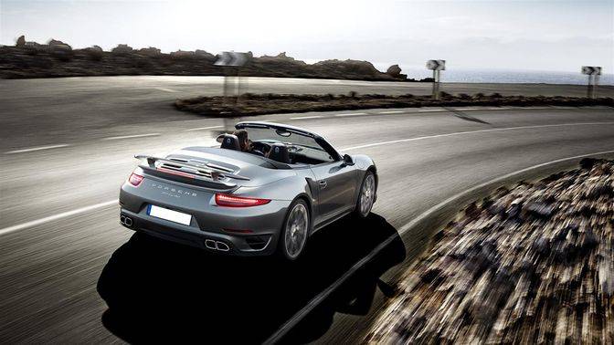 911 Turbo Cabriolet Rear angle view 911 Turbo Cabriolet Rear angle view