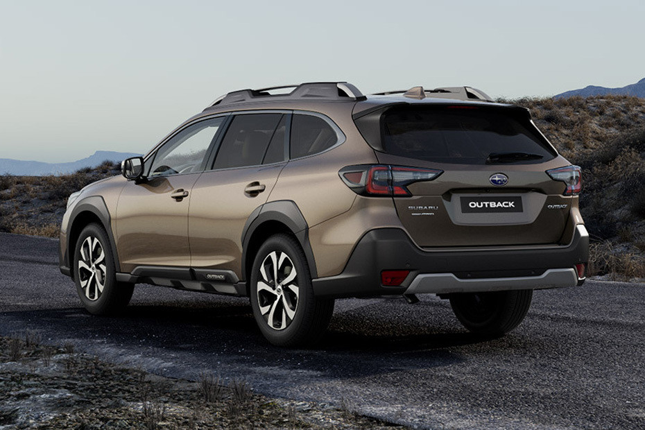 Rear Cross Side View of Subaru Outback in UAE