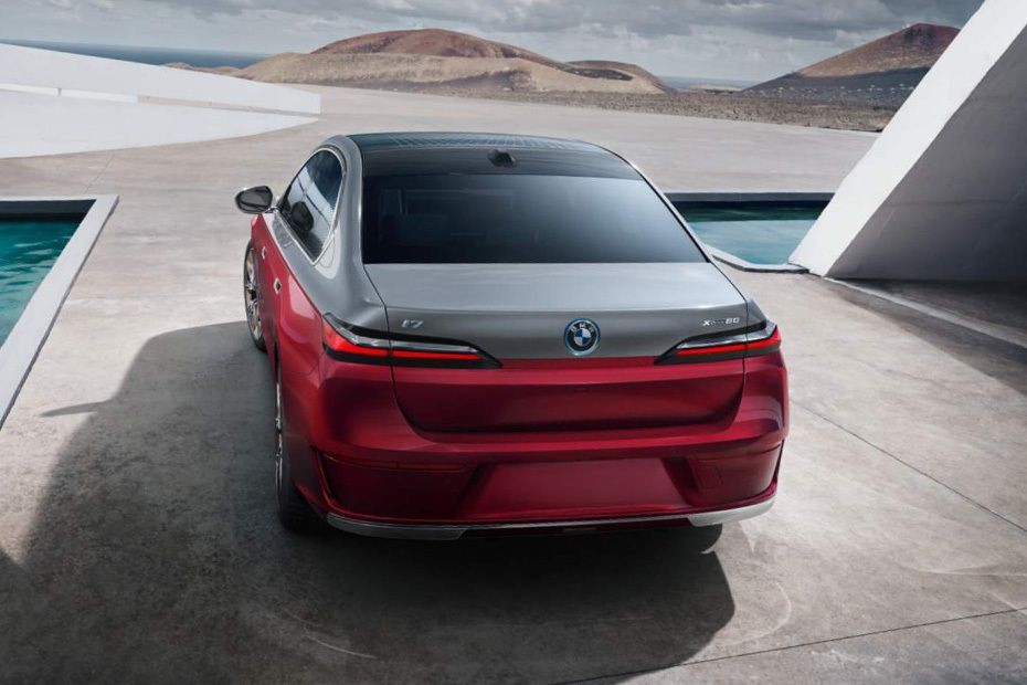 Rear Medium View of BMW i7 in UAE