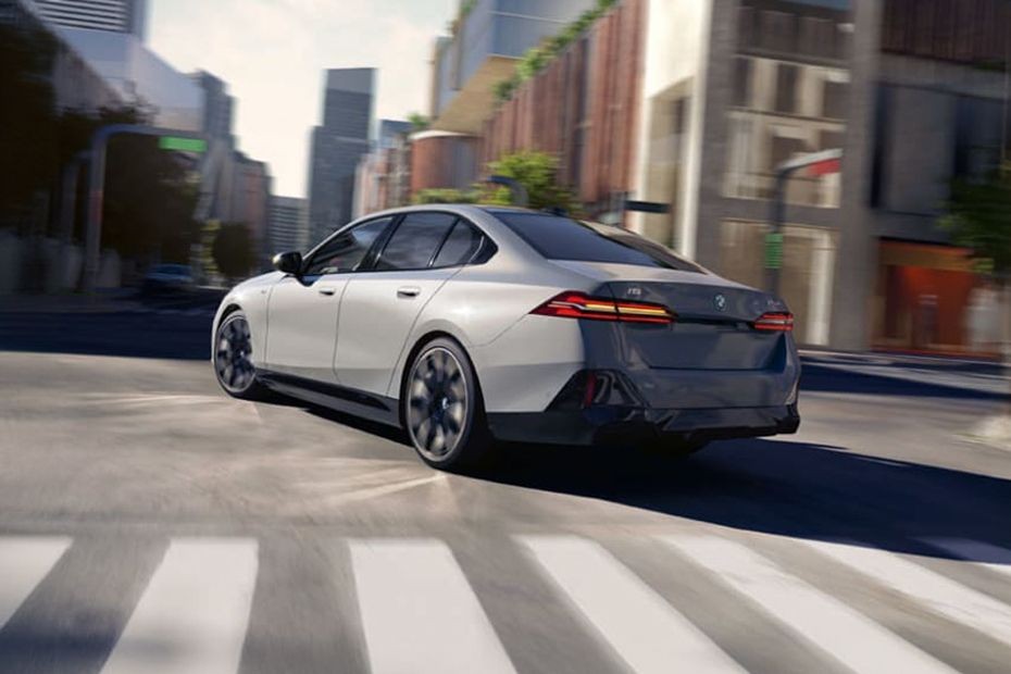 Rear Cross Side View of BMW i5 in UAE