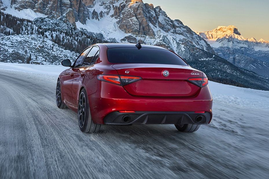 Rear Cross Side View of Alfa Romeo Giulia in UAE