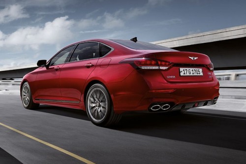 Rear Cross Side View of Genesis G80 SPORT