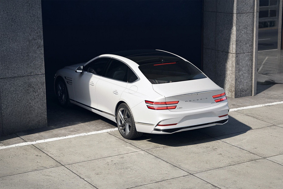 Rear Cross Side View of Genesis G80 in UAE