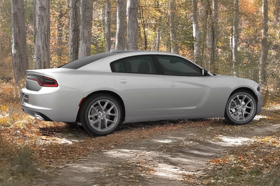 Rear Cross View of Dodge Charger in UAE
