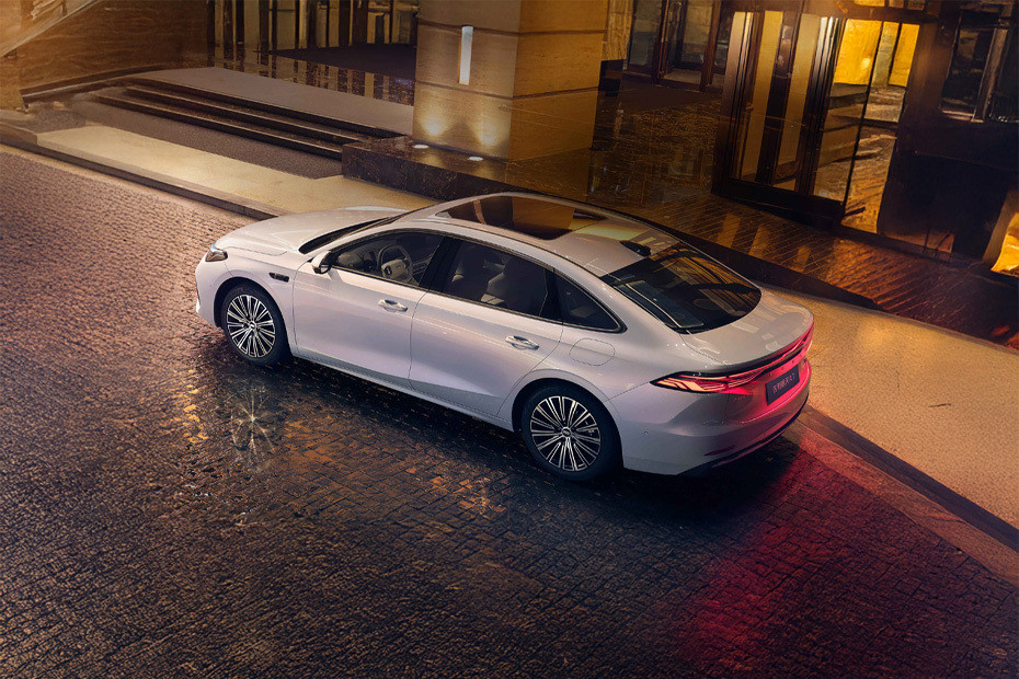 Rear Cross Side View of Geely Galaxy A7 EM-i PHEV in UAE