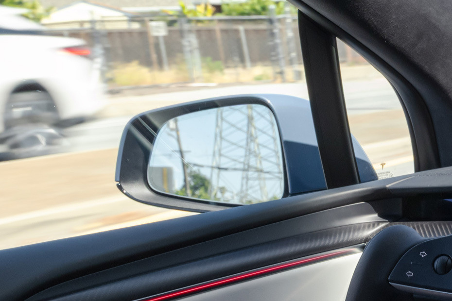 Tesla Model X Drivers Side Mirror Rear Angle Tesla Model X Drivers Side Mirror Rear Angle