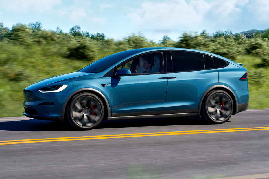 Rear Cross View of Tesla Model X Rear Cross View of Tesla Model X