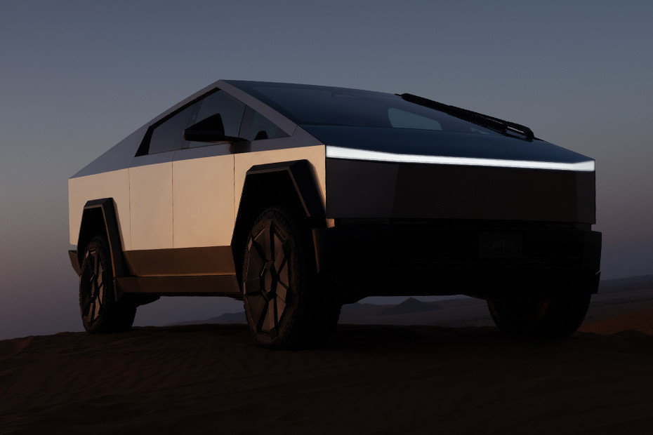 Cybertruck Front deep low Angle View Cybertruck Front deep low Angle View