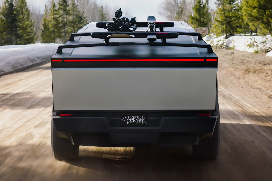 Full Rear View of Tesla Cybertruck Full Rear View of Tesla Cybertruck