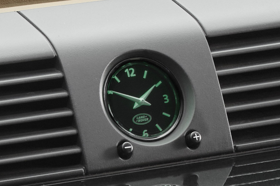 clock in Land Rover Classic Defender in UAE