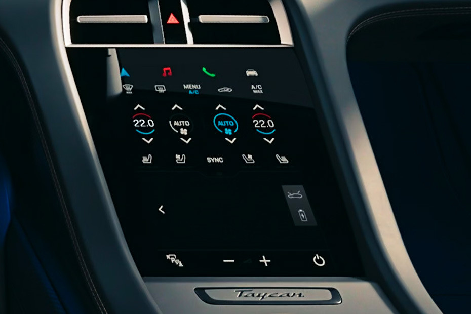 Front AC Controls of Porsche Taycan in UAE