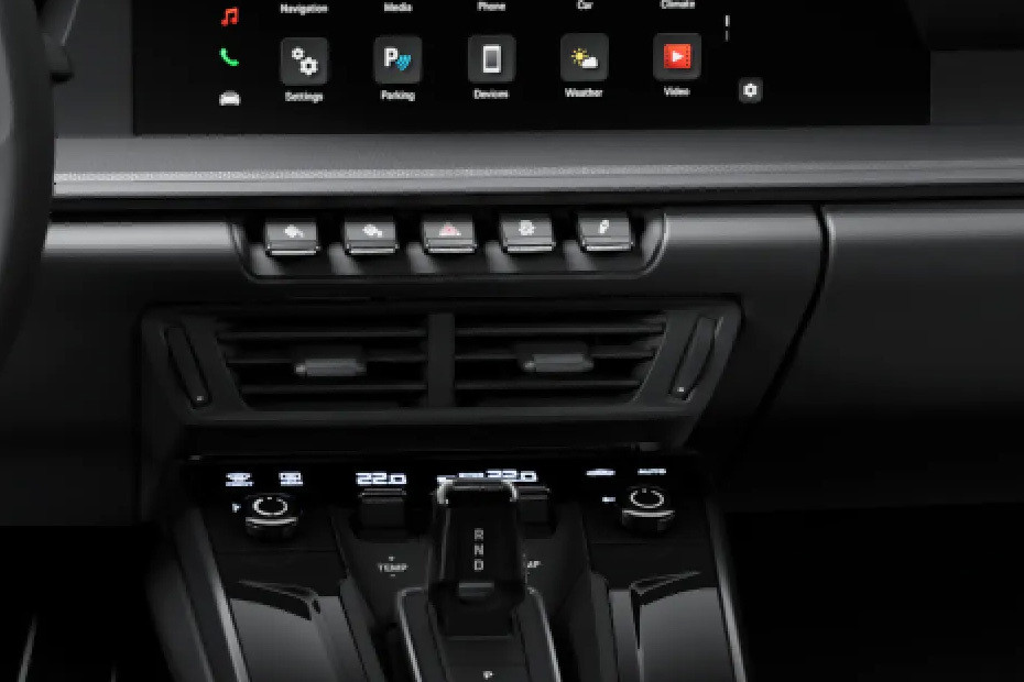 Front AC Controls of Porsche 911 in UAE