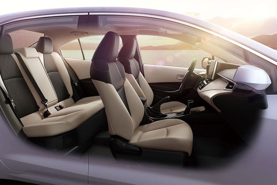 Toyota Corolla Hybrid Front And Rear Seats Together in UAE