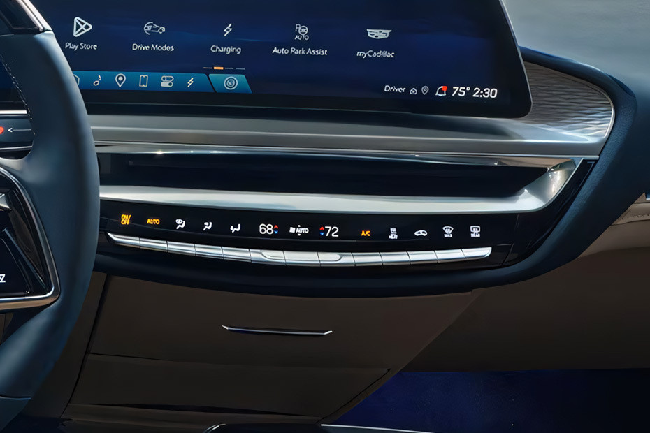 Front AC Controls of Cadillac LYRIQ in UAE