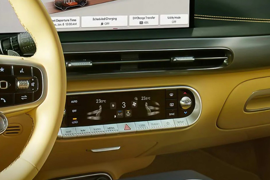Front AC Controls of Genesis GV 60 in UAE