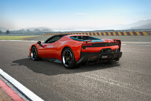 Rear Cross Side View of Ferrari 296 Speciale A