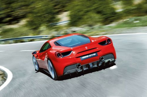 Rear Cross Side View of Ferrari 488 GTB