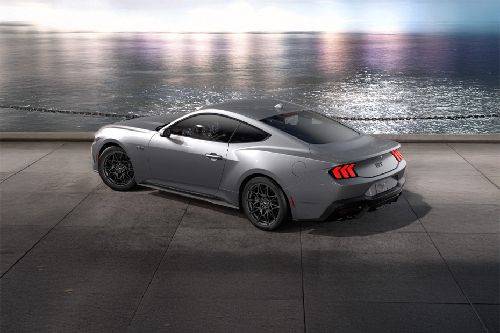 Rear Cross Side View of Ford Mustang