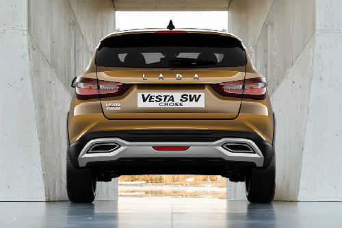 Full Rear View of Lada Vesta SW Cross