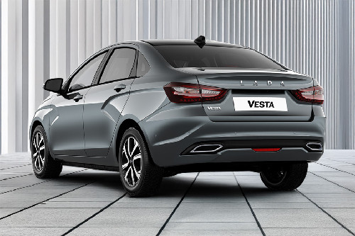 Rear Medium View of Lada Vesta Sedan