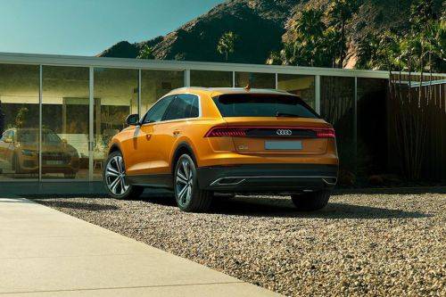 Rear Cross Side View of Audi Q8