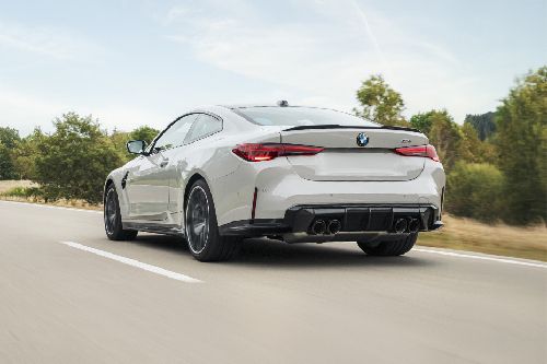 Rear Cross Side View of BMW M4 Coupe