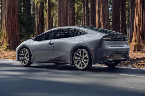 Rear Cross Side View of Toyota Prius